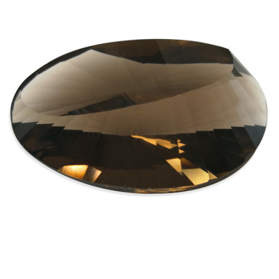 Natural Smoky Quartz Fancy Facet Cut Mocha Brown Color VS Clarity 27x19mm Loose Gemstone