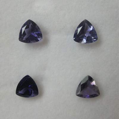 Natural Iolite Trillion Step Cut 7X7mm Ultramarine Blue Color VS Clarity Loose Gemstone