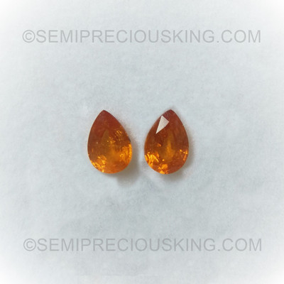 Natural Spessartite Pear Facet Cut 9X6mm Salamander Orange Color VS - SI Clarity Loose Gemstone