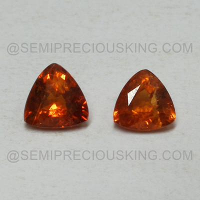 Natural Spessartite Trillion Facet Cut 6X6mm Intense Orange Color VVS - VS Clarity Loose Gemstone