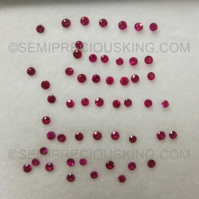 Natural Ruby 1.75mm Round Facet Cut Carmine Color VVS Clarity Burma Loose Precious Gemstone
