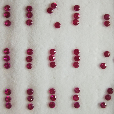 Natural Ruby 2.25mm Round Facet Cut Carmine Color SI1 Clarity Africa Loose Precious Gemstone