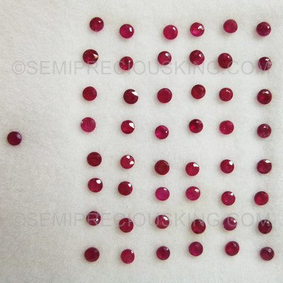 Natural Ruby 2mm Round Facet Cut Crimson Color SI1 Clarity Africa Loose Precious Gemstone