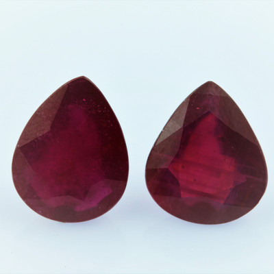 Ruby 11X13mm Pear Facet Cut Merlot Color SI Clarity Africa Loose Precious Gemstone