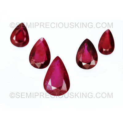 Natural Pear Facet Cut Burgundy Color VS  Ruby Africa Layout Design Clarity Ruby Jewelry Design