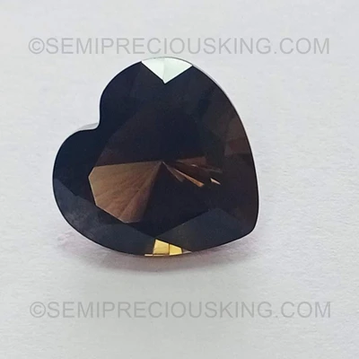 Natural Smoky Quartz 14 mm Heart Brilliant Cut Mocha Brown Color Excellent Quality VVS Clarity Loose Gemstone