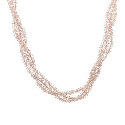 Rose Quartz Natural Rondelle Facet Bead Gemstone Necklace Jewelry