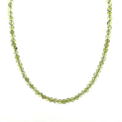 Peridot Natural 4mm Plain Ball Gemstone Necklace Jewelry at Semipreciousking