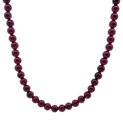 Garnet Natural Plain 5mm Ball Gemstone Necklace Jewelry