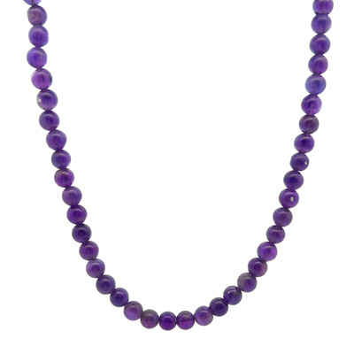 Amethyst Handmade Natural Necklace Gemstone Plain Ball Beaded Jewelry at Semipreciousking