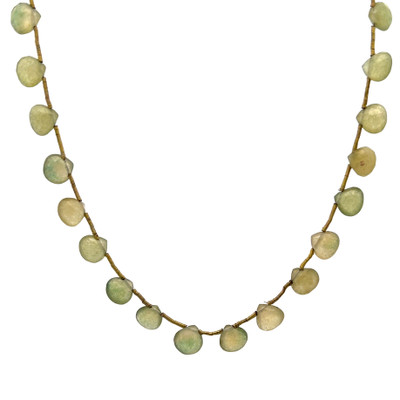 Emerald Natural Heart Briolette Bead Gemstone Necklace Jewelry