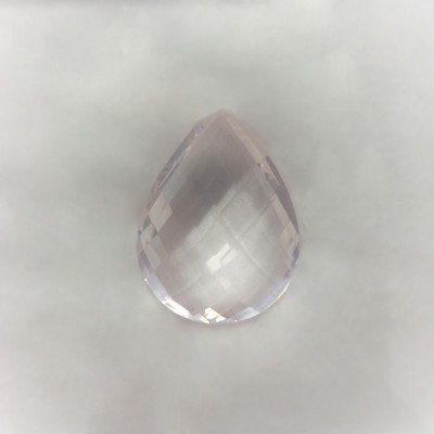 Natural Rose Quartz Pear Briolette Cut Pale Pink Color FL Clarity 24.65 Carats Loose Gemstone