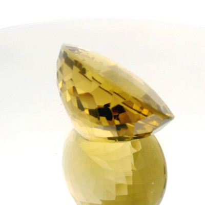 Green Gold Certified Natural Gemstone Oval Checker Cut 167 Carat Vibrant Yellow Color 41x32mm Flawless Clarity May Birthstone for Jewelry Stone for Abundance, Growth, Positive Energy