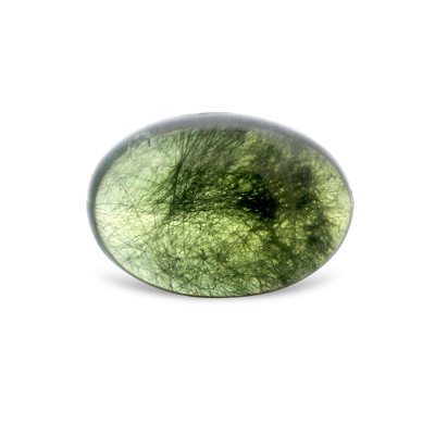 Natural IGL Certified Peridot Oval Cabochon 22.53 Ct | Ludwigite Needle Pattern | Parrot Green VVS Loose Gemstone – August Birthstone