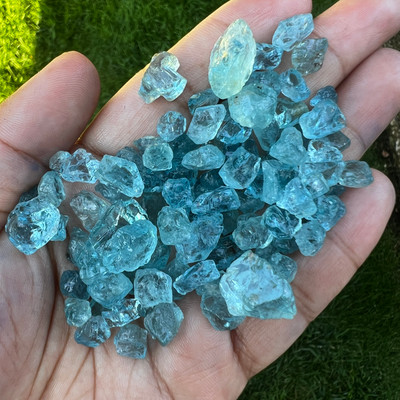Natural Aquamarine Uncut Gemstone 6mm-12mm Unheated Earth-mined Facet Rough