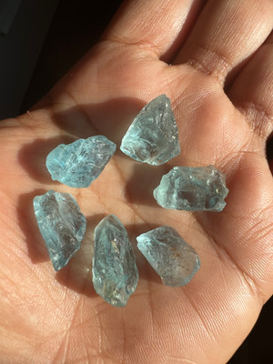 Natural Aquamarine Uncut Gemstone 12mm-17mm Unheated Earth-mined Facet Rough