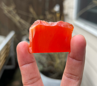 Carnelian Natural Rough 24x40mm Slice Uncut 5A Quality 82.73 Carats Jewelry Making Healing Gemstone Wire Wrapping
