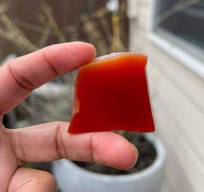 Carnelian Natural Rough 33x40mm Slice Uncut 5A Quality 107.78 Carats Jewelry Making Healing Gemstone Wire Wrapping
