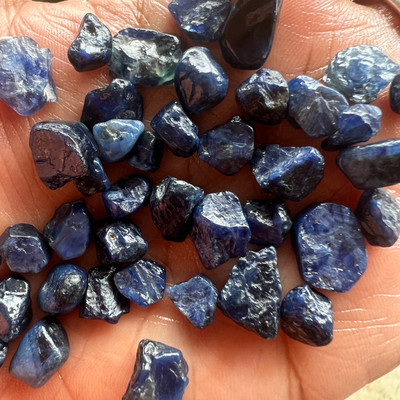 Natural Sapphire Rough Nigeria 3.04 Carat Denim Blue Color Loose Raw Gemstone Rocks at Semipreciousking
