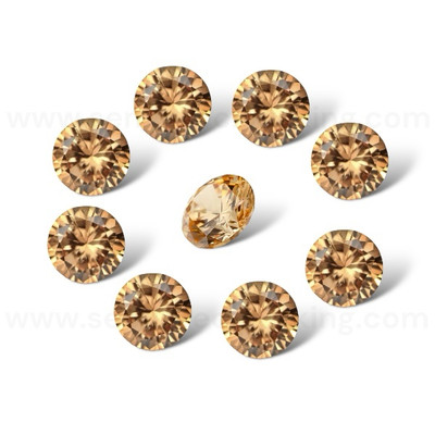 Champagne Cubic Zirconia Round 2.8mm Brilliant Diamond Facet Cut AAAA Excellent Quality CZ Loose stone