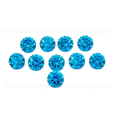 Blue Topaz Cubic Zirconia Round 1.5mm Brilliant Diamond Facet Cut AAAA Excellent Quality CZ Loose stone