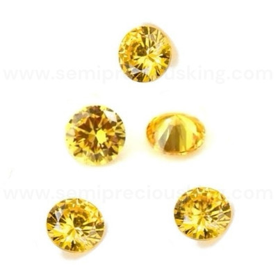 Yellow Cubic Zirconia Round 1.5mm Brilliant Diamond Facet Cut AAAA Excellent Quality CZ Loose stones