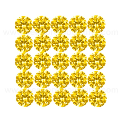 Yellow Cubic Zirconia Round 3.5mm Brilliant Diamond Facet Cut AAAA Excellent Quality CZ Loose stones