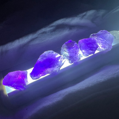 Natural Amethyst Rough 151.65 Carat 5 pcs Royal Purple Color Loose Uncut Gem Rocks at Semipreciousking