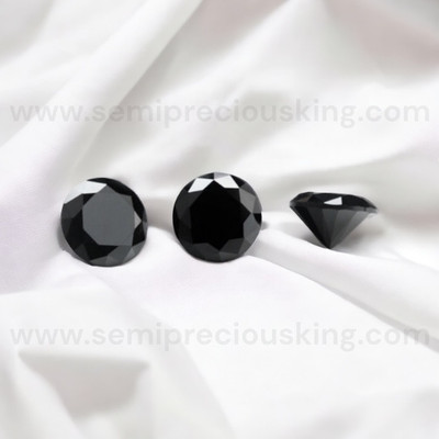 Natural Black Sapphire Round 4.2 mm Brilliant Cut FL VVS VS SI1 SI I PK Clarity Loose Gemstone at Semipreciousking