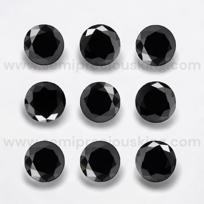 Natural Black Sapphire Round 4 mm Brilliant Cut FL VVS VS SI1 SI I PK Clarity Loose Gemstone at Semipreciousking