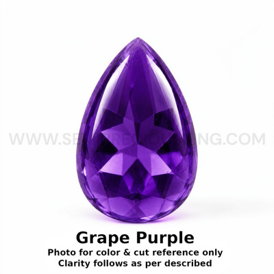 Amethyst Africa Natural Loose Gemstone 9x6mm Pear Bufftop Cut FL VVS VS SI1 SI I PK Clarity February Birthstone | Jewelry Stones