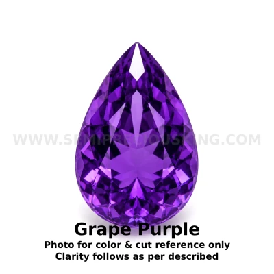 Amethyst Africa Natural Loose Gemstone 8x6mm Pear Flower Facet Cut FL VVS VS SI1 SI I PK Clarity February Birthstone | Jewelry Stones