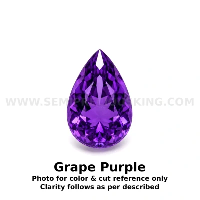 Amethyst Africa Natural Loose Gemstone 6x4mm Pear Flower Facet Cut FL VVS VS SI1 SI I PK Clarity February Birthstone | Jewelry Stones