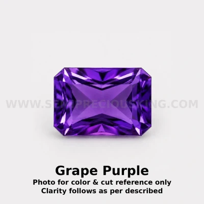 Amethyst Africa Natural Loose Gemstone 6x4mm Octagon Princess Cut FL VVS VS SI1 SI I PK Clarity February Birthstone | Jewelry Stones