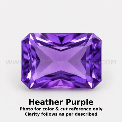 Amethyst Africa Natural Loose Gemstone 10x8mm Octagon Princess Cut FL VVS VS SI1 SI I PK Clarity February Birthstone | Jewelry Stones