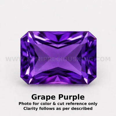 Amethyst Africa Natural Loose Gemstone 11x9mm Octagon Princess Cut FL VVS VS SI1 SI I PK Clarity February Birthstone | Jewelry Stones