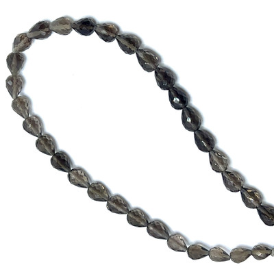 Natural Smoky Quartz | Briolette Facet Cut | Drop Shape | Gemstone Beads | 8x6mm | Mocha Brown Color | VVS Clarity | 28 Pcs 48 Carats | 12.8 Inch | Jewelry Making | June Birthstone