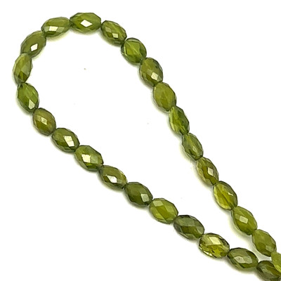 Vasonite Natural Gemstone Oval Briolette Facet Cut 7x5-8x6mm VVS Clarity Green Olive Drilled Stone