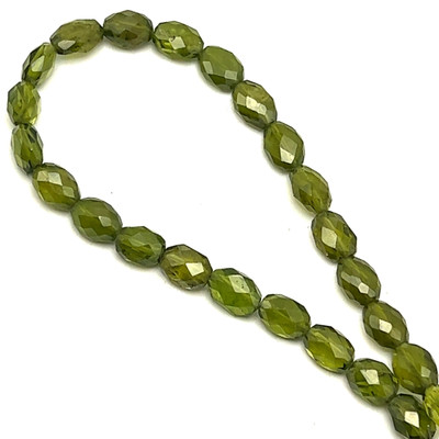 Vasonite Natural Gemstone Oval 8x6mm Briolette Facet Cut VVS Clarity Green Olive Drilled Stone