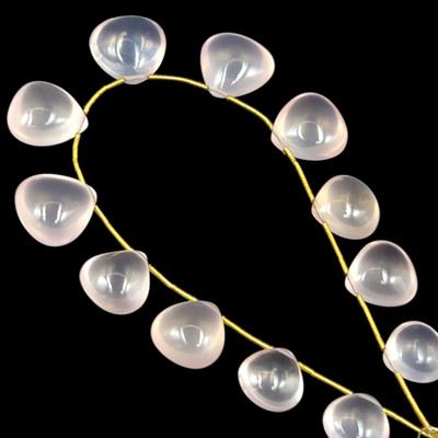 Rose Quartz Natural Heart 12-16mm Cabochon Smooth Baby Rose Pink Drilled Gemstone