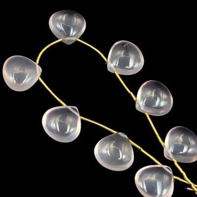 Rose Quartz Natural Heart Cabochon Smooth 14mm Baby Rose Pink Drilled Gemstone