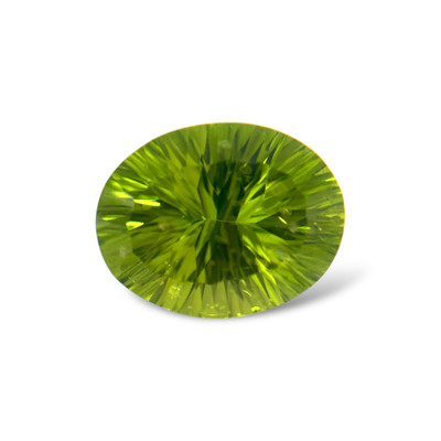 Natural Peridot Oval 16x12mm Concave Cut Intense Green Loose Gemstone