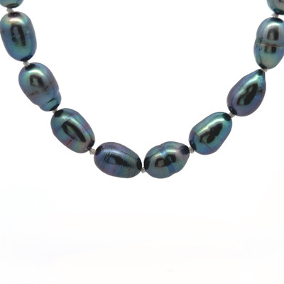 Classic Grey Plain Pearl Button Strand VS Clarity June Gemstone