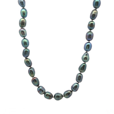 Pearl Dark Grey Color 10X7.5-9X7.5mm Button Plain Cut Drilled Strand