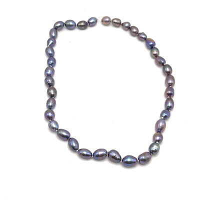 Pearl Dark Grey Color 8x7.5-9x7.5mm Smooth Button VVS Clarity Pearly Drilled Strand