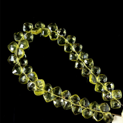 Green Gold Natural Cushion Briolette Cut 7-8mm FL Clarity Exceptional Quality Loose Drilled Gemstone