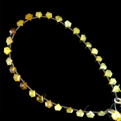 Yellow Opal Natural Pentagon Briolette Cut VS Clarity 6x5mm Side Drilled Loose Gemstone