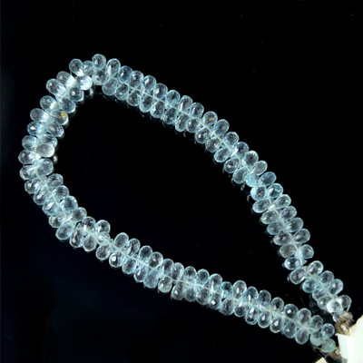 Natural Topaz Briolette Faceted Cut Drop Gemstone Beads | 6x3mm | FL Clarity | 123 Pcs 62 Carats | 8.5 Inch | Side Drilled | Jewelry Making