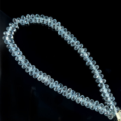 Topaz Natural Drop Briolette Cut 5x3mm Top Sky Blue Topaz Exceptional Quality Side Drill Loose Gemstone