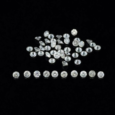 Diamonds Natural 50 pcs Round 2mm SI-I Clarity Brilliant Full Cut GHI Color Loose Diamant for Setting in Rings & Earrings